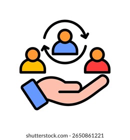 Customer Retention Icon Lineal Color Vector Illustration