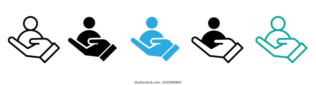 Icono de retención del cliente logotipo conjunto vector
