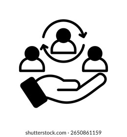 Icono de retención de Cliente Ilustración vectorial mixta