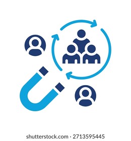 Illustration des Customer Retention Icon - gemischte Vektorgrafik