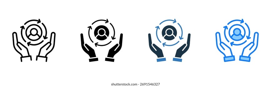Customer Retention Icon Multiple Style Vector Illustration