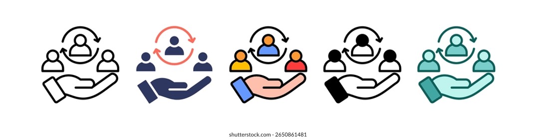 Customer Retention Icon Multiple Vector Illustration