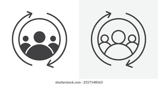 Customer retention icon. outlined vector style.
