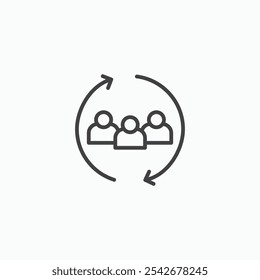 Customer retention icon set in black color