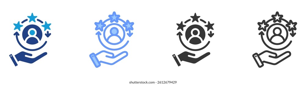 Customer retention icon set multiple style collection