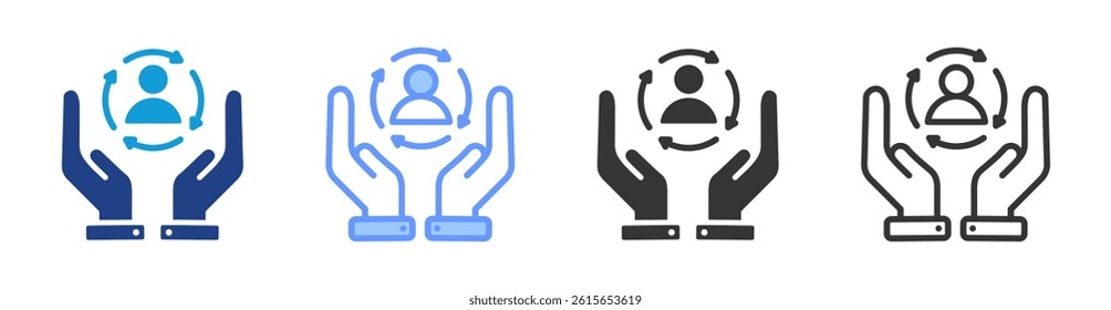 Customer Retention icon set multiple style collection