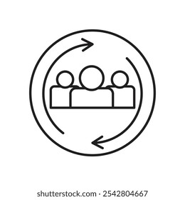 Customer retention icon simple black line style.