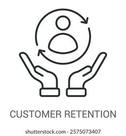 Customer Retention Icon Vector Illustration Line Style