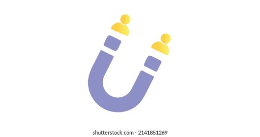 Vector de icono de retención del cliente. El imán atrae a los clientes icono de símbolo de concepto sobre fondo blanco.