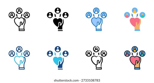 Customer Retention icons set multiple style collection. Editable stroke 
