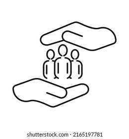 Customer retention line icon, client service editable stroke outline icon, high quality vector symbol for mobile app.
