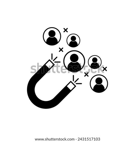 customer retention line icon with a magnet