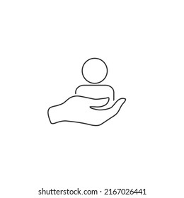 Customer retention line icon. Vector illustration flat sign