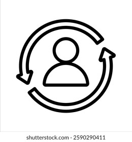 Customer Retention Line Vector Illustration On White Background.