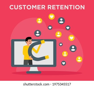 Customer Retention, Customer Loyalty flat concept