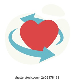 Customer Retention Marketing a heart with a returning arrow