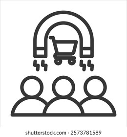 Customer Retention Outline Icon Vector Illustration