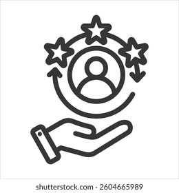 Customer Retention Outline Icon Vector Illustration
