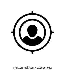 Customer retention, patient assistance, focus on service, business icon. Black icon on white background