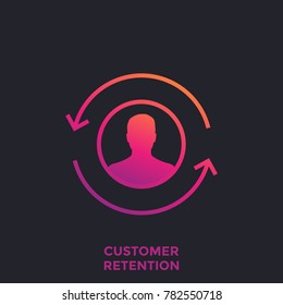 customer retention, returning client icon