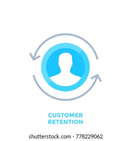 Customer Retention, Returning Client Vector Icon