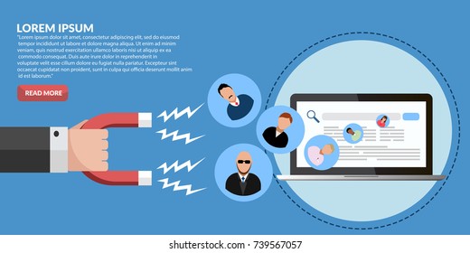 Customer retention, customer support and service banner concept eps 10 vector