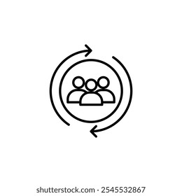 Icono de Vector de línea delgada de retención de Cliente.