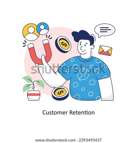 Customer Retention vector Colorful Design illustration. Symbol on White background EPS 10 File