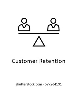 Customer Retention Vector Line Icon 