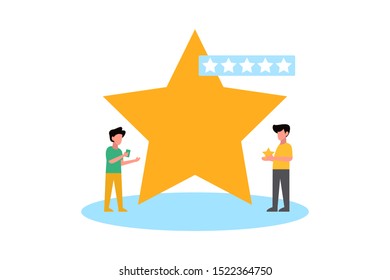 customer review. client feedback concept vector illustration concept for web landing page template, banner, flyer and presentation