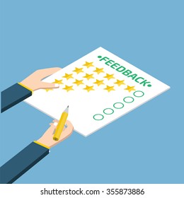 Customer review concept
