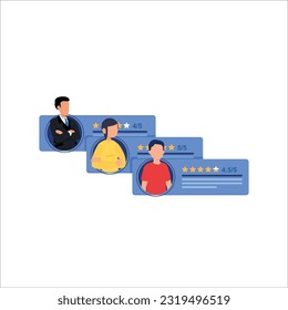 Concepto de revisión del cliente, ilustración de concepto de comentarios del cliente, ilustración de concepto de retroalimentación emocional para la página de inicio