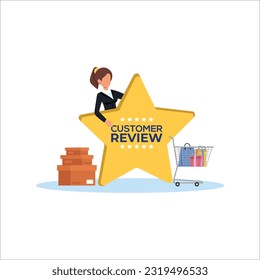 Customer review concept, customer Feedback concept illustration, Emotional feedback concept illustration for landing page