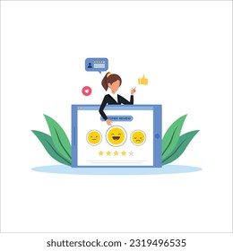 Customer review concept, customer Feedback concept illustration, Emotional feedback concept illustration for landing page