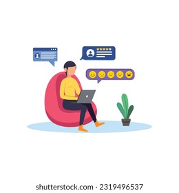 Customer review concept, customer Feedback concept illustration, Emotional feedback concept illustration for landing page