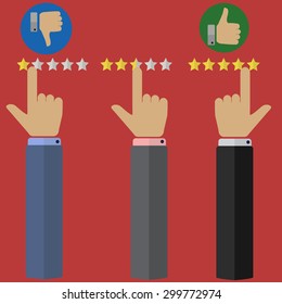 Customer review concept good and bad