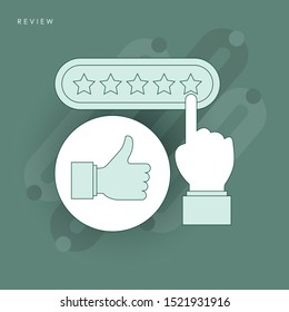 Customer review concept. Usability Evaluation. Concept of line icon with green theme