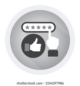 Customer review concept. Usability Evaluation. Black and white icon