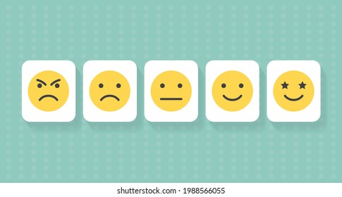 customer review emoticons feedback- vector illustration
