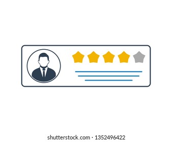 Customer Review and Feedback Icon. Flat style vector EPS.