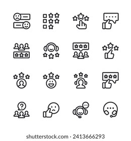 Customer Review Feedback icon set
