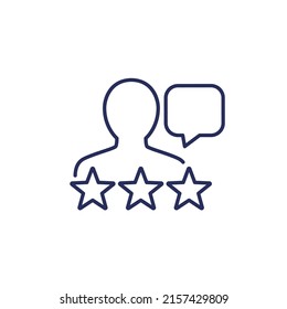 Customer review and feedback line icon