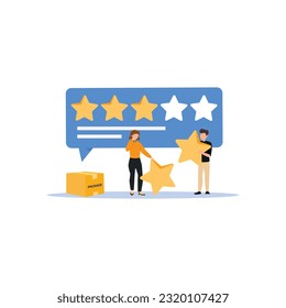 Customer Review or Customer Feedback and ratings concept illustration