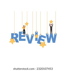 Customer Review or Customer Feedback and ratings concept illustration