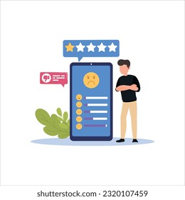 Customer Review or Customer Feedback and ratings concept illustration