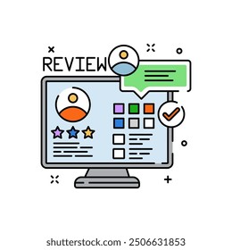 Customer Review Fill Color Icon, Vector illustration