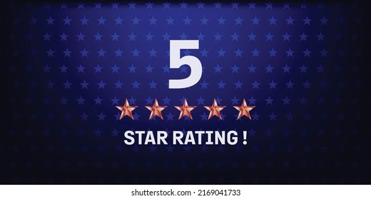 Customer Review and Five Star Rating concept