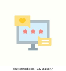 customer review flat icon, isolated icon in light background, perfect for website, blog, logo, graphic design, social media, UI, mobile app