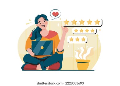 Customer Review Flat Illustration Concept