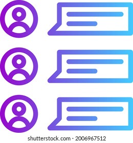 revisión de cliente índice de contorno de gradiente icono vector o ilustración de diseño de logotipo ( conjunto de iconos de crecimiento de marketing )